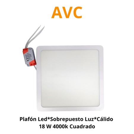 PLAFON LED*SOBREPUESTO LUZ*CALI 18 W 4000K CUADRAD