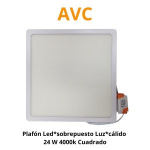 PLAFON LED*SOBREPUESTO LUZ*CALI 24 W 4000K CUADRAD