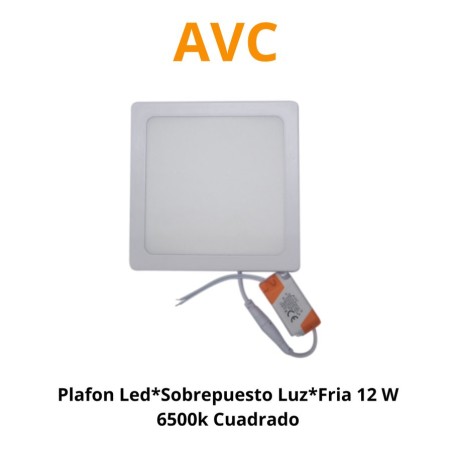 PLAFON LED*SOBREPUESTO LUZ*FRIA 12 W 6500K CUADRAD