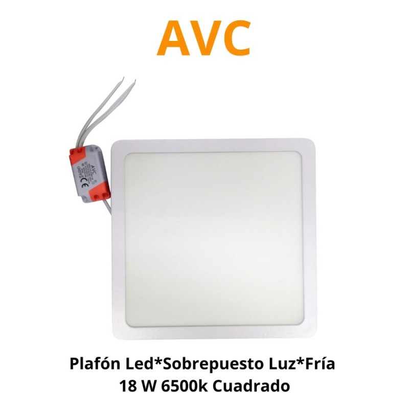 PLAFON LED*SOBREPUESTO LUZ*FRIA 18 W 6500K CUADRAD