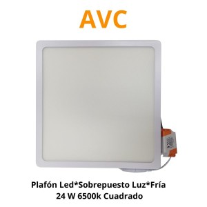 PLAFON LED*SOBREPUESTO LUZ*FRIA 24 W 6500K CUADRAD