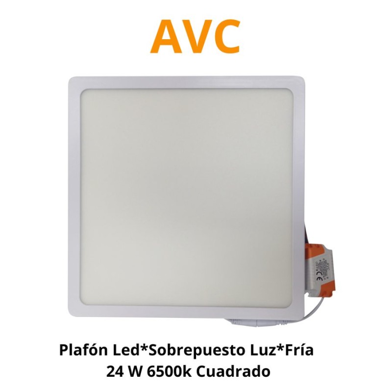 PLAFON LED*SOBREPUESTO LUZ*FRIA 24 W 6500K CUADRAD