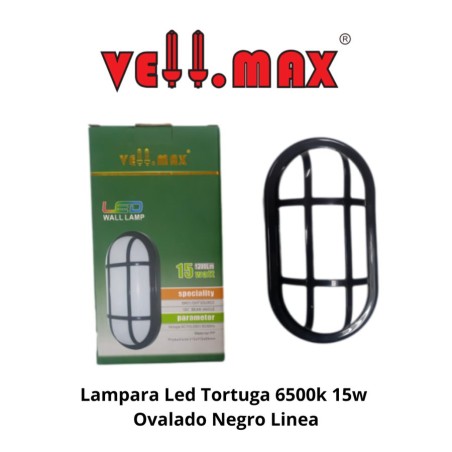 LAMPARA LED TORTUGA 6500K 15W OVALADO NEGRO LINEA