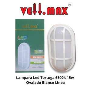 LAMPARA LED TORTUGA 6500K 15W OVALADO BLANCO LINEA