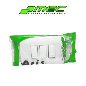 INTERRUPTOR ARIS EMBUTIDO 9/32 TRIPLE 10 A BLANCO