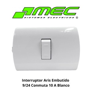 INTERRUPTOR ARIS EMBUTIDO 9/24 CONMUTA 10 A BLANCO