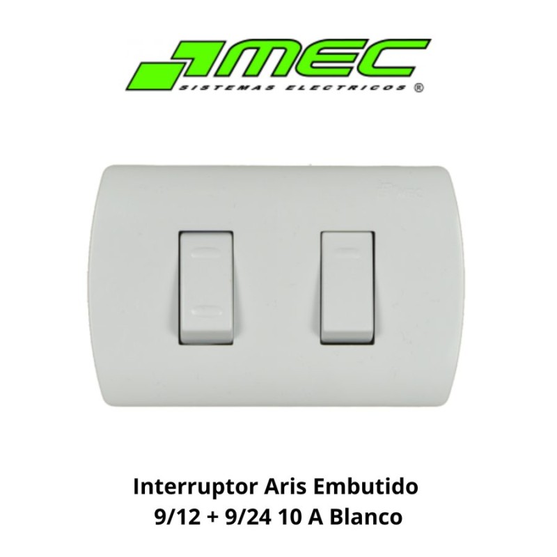 INTERRUPTOR ARIS EMBUTIDO 9/12 + 9/24 10 A BLANCO