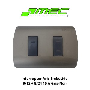 INTERRUPTOR ARIS EMBUTIDO 9/12 + 9/24 10 A GRIS-NO