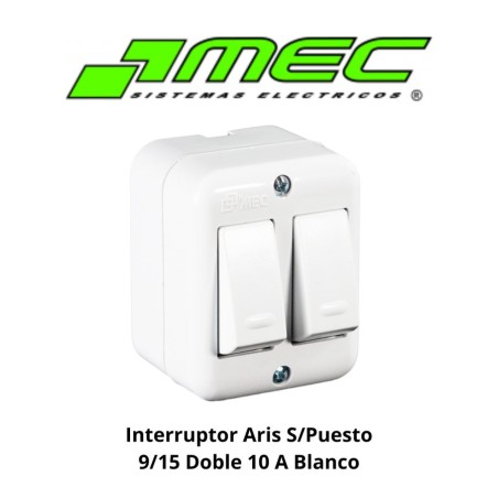 INTERRUPTOR ARIS S/PUESTO 9/15 DOBLE 10 A BLANCO