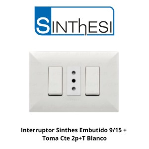 INTERRUPTOR SINTHES EMBUTIDO 9/15 + TOMA CTE 2P+T