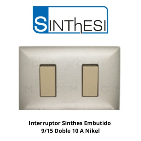 INTERRUPTOR SINTHES EMBUTIDO 9/15 DOBLE 10 A NIKEL