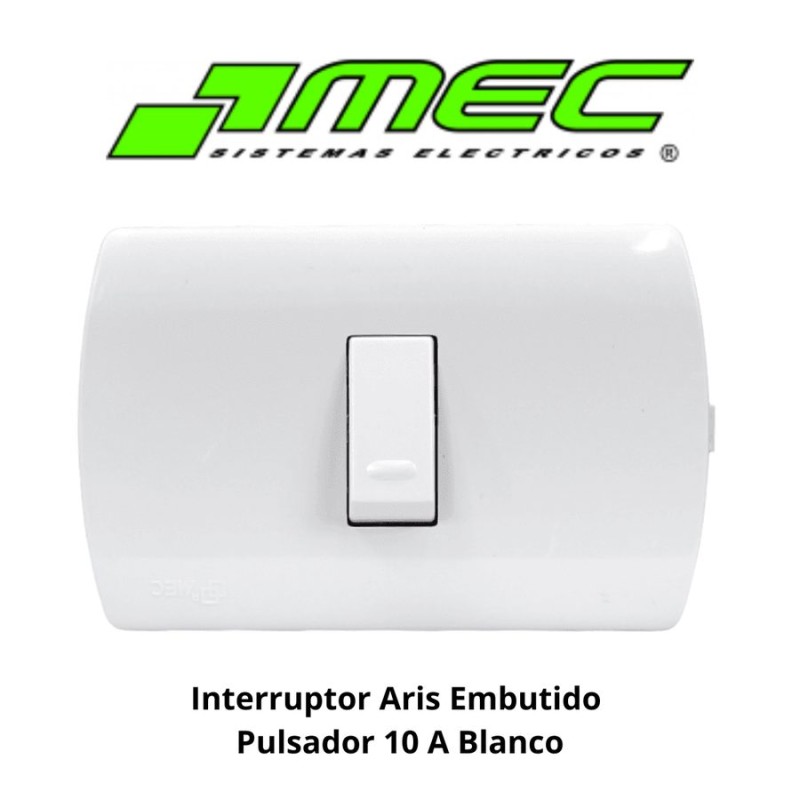 INTERRUPTOR ARIS EMBUTIDO PULSADOR 10 A BLANCO