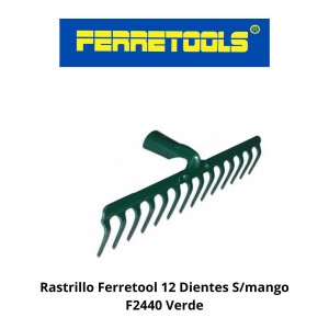 RASTRILLO FERRETOOL 12 DIENTES C/MANGO F2440 VERDE