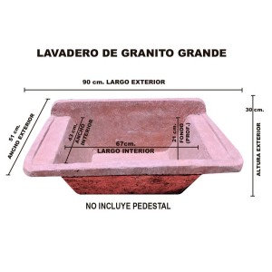 LAVADERO GRANITO GRANDE 58 KG APROX 90X50X30