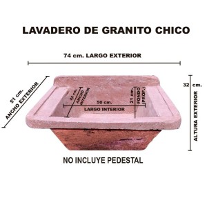 LAVADERO GRANITO CHICO 55 KG APROX 74X50X32
