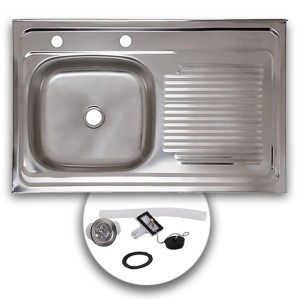 LAVAPLATO ACERO INOX DERECHO 080X50
