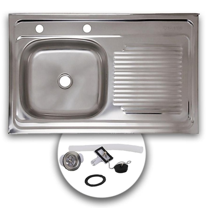 LAVAPLATO ACERO INOX DERECHO 080X50