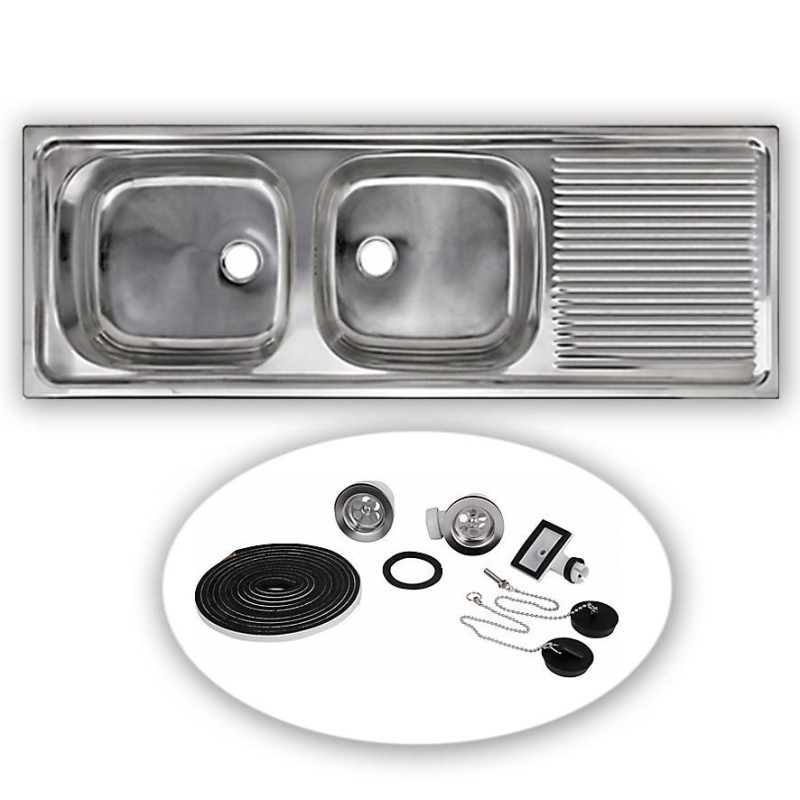 LAVAPLATO ACERO INOX DERECHO 120X50 2T-1S