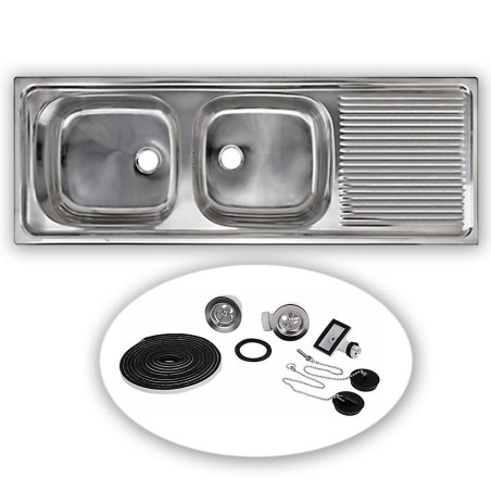 LAVAPLATO ACERO INOX DERECHO 120X50 2T-1S