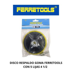DISCO RESPALDO GOMA FERRETOOLS CON 5 LIJAS 4 1/2