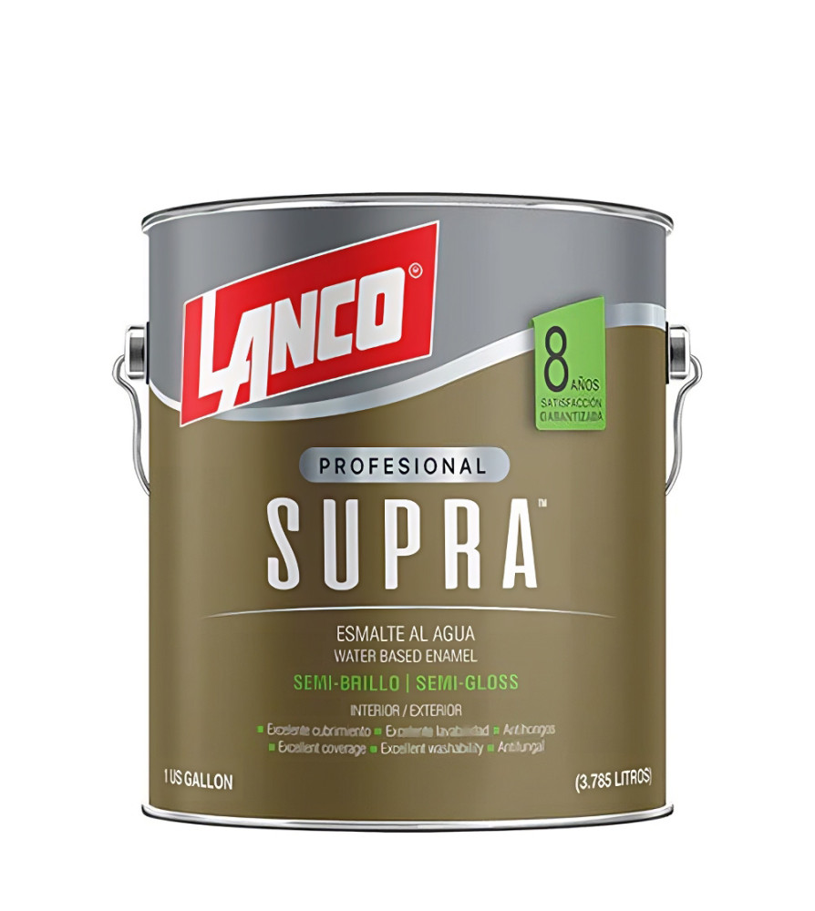 Esmalte Lanco Al Agua 1 Gl Semi Brillo Supra Blanc