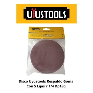 DISCO UYUSTOOLS RESPALDO GOMA CON 5 LIJAS 7"180 MM