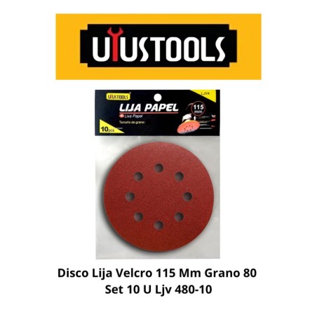 DISCO LIJA VELCRO 115 MM GRANO 80 SET 10 U LJV 48