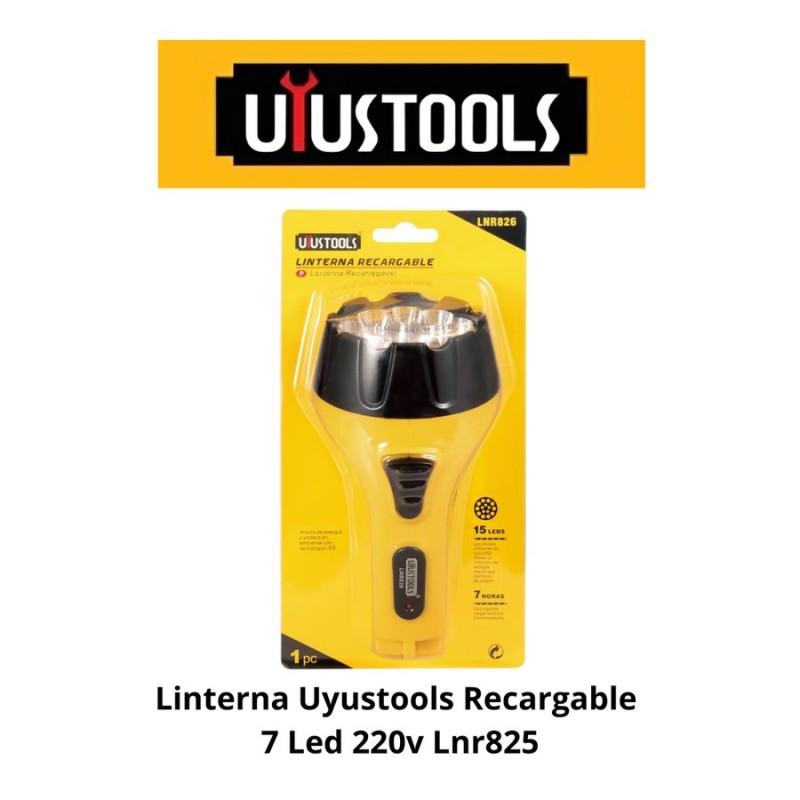 LINTERNA UYUSTOOLS RECARGABLE 7 LED 220V LNR825
