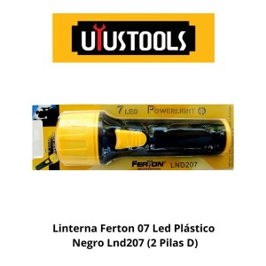 LINTERNA FERTON 07 LED PLASTICO NEGRO LND207 (2 PI