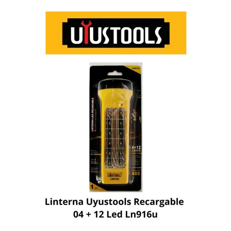 LINTERNA UYUSTOOLS RECARGABLE 04 + 12 LED LN916U