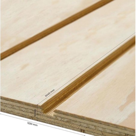 TERCIADO RANURADO PINO CLASI 1,22 X 2,44 -12,0 MM