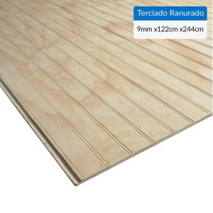 TERCIADO RANURADO PINO COLON 1,22 X 2,44 -09,0 MM