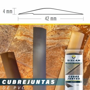 CUBREJUNTA PVC SIXCAM TRANSICION 1 MT CAFE