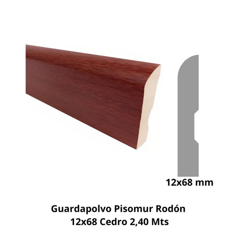 GUARDAPOLVO PISOMUR RODON 12X68 CEDRO 2,40 MTS