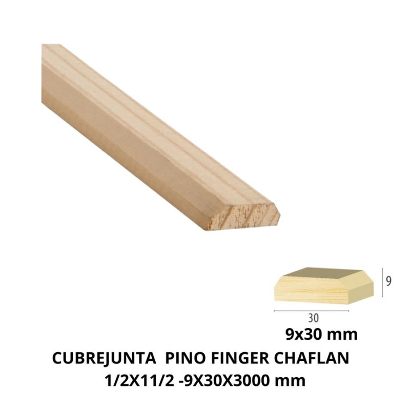 CUBREJUNTA PINO FINGER CHAFLAN 1/2X11/2 3,0 MTS