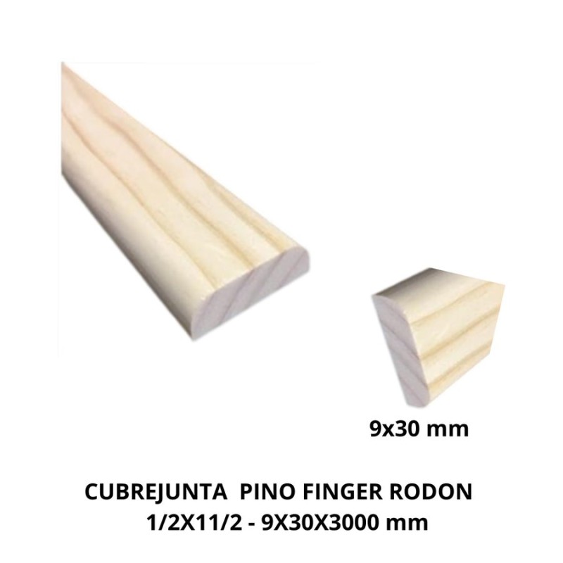CUBREJUNTA PINO FINGER RODON 1/2X11/2 3,0 MTS