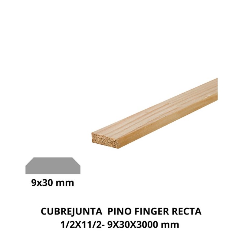 CUBREJUNTA PINO FINGER RECTA 1/2X11/2 3,0 MTS