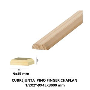 CUBREJUNTA PINO FINGER CHAFLAN 1/2X2" 3,0 MTS