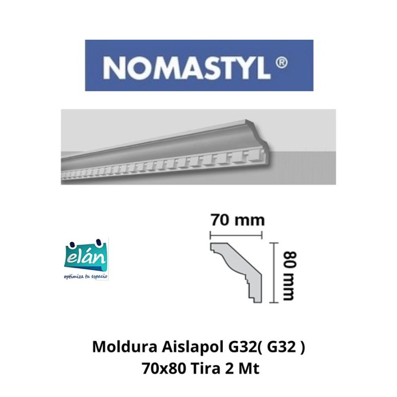 MOLDURA AISLAPOL G32( G32 ) 70X80 TIRA 2 MT