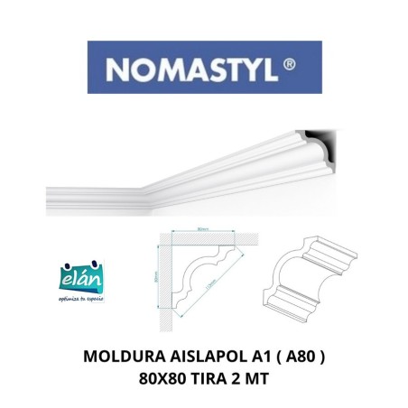 MOLDURA AISLAPOL A1 ( A80 ) 80X80 TIRA 2 MT GENERI