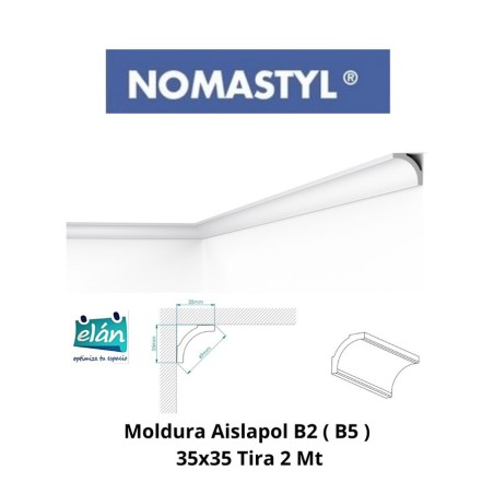 MOLDURA AISLAPOL B2 ( B5 ) 35X35 TIRA 2 MT GENERIC