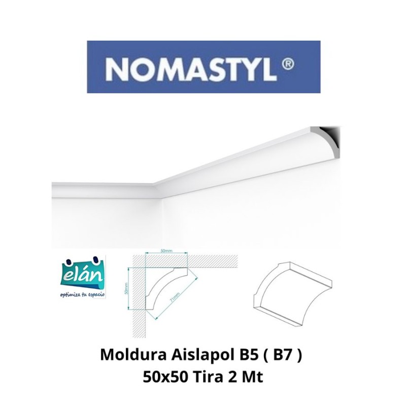MOLDURA AISLAPOL B5 ( B7 ) 50X50 TIRA 2 MT GENERIC