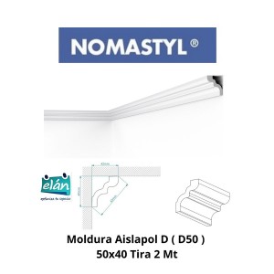 MOLDURA AISLAPOL D ( D50 ) 50X40 TIRA 2 MT GENERIC