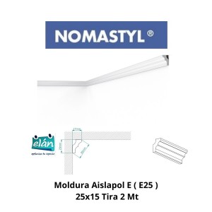 MOLDURA AISLAPOL E ( E25 ) 25X15 TIRA 2 MT GENERIC
