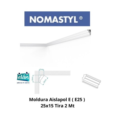 MOLDURA AISLAPOL E ( E25 ) 25X15 TIRA 2 MT GENERIC