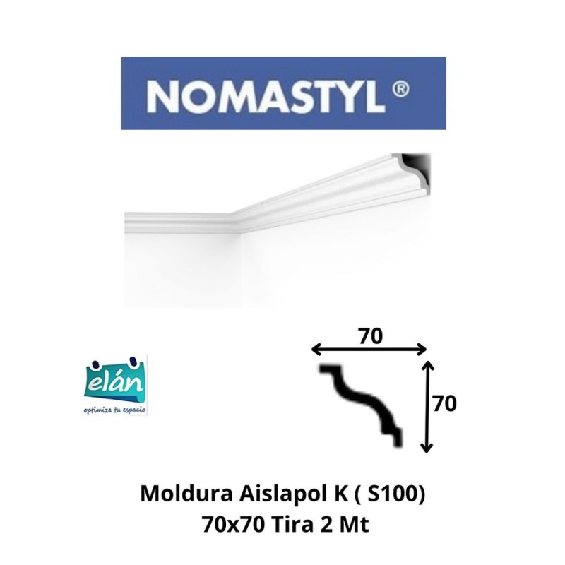 MOLDURA AISLAPOL K ( S100) 70X70 TIRA 2 MT GENERIC