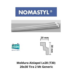 MOLDURA AISLAPOL LX28 (T30) 20X30 TIRA 2 MT GENERI
