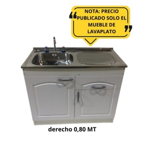 MUEBLE LAVAPLATO PUERTA BLCA RELIEVE C/DERE 0,80 M