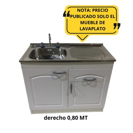 MUEBLE LAVAPLATO PUERTA BLCA RELIEVE C/DERE 0,80 M