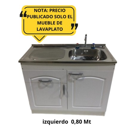 MUEBLE LAVAPLATO PUERTA BLCA RELIEVE C/IZQ 0,80 MT